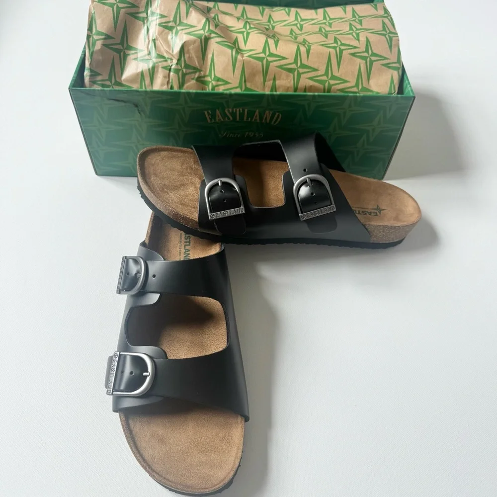 Eastland Black Cambridge Leather Sandals  Men’s Size 10 NEW with box